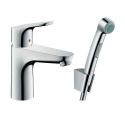 Hansgrohe Set mitigeur lavabo avec douchette bidette Hansgrohe Focus E2 chromé Kobleo