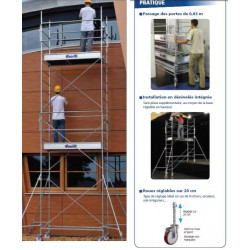 Duarib Echafaudage roulant AC 200 en acier Ht max 4,90m Duarib Kobleo