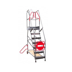 Fimm Escabeau roulant immobilisation automatique charge 150 kg 7 marches Ht Kobleo