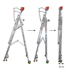 Fimm Plateforme magasinage alu repliable charge 150 kg 5 marches haut trava Kobleo