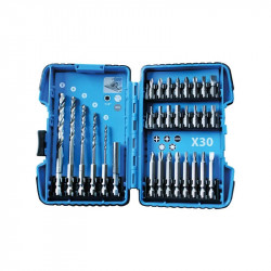 Leman Coffret embouts et forets métal Leman 1/4" 30 pièces Kobleo