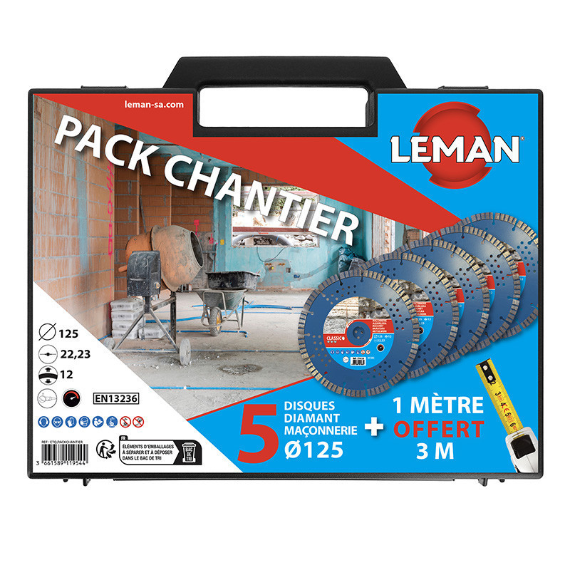 Leman 5 disques diamants avec mètre ruban Leman PACKCHANTIER Kobleo