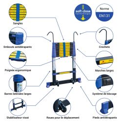 Hoström Echelle téléscopique Telescova9+ Kobleo