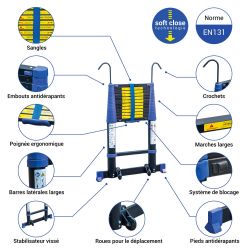 Hoström Echelle téléscopique Telescova12+ Kobleo