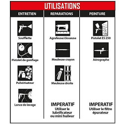 Mecafer Compresseur silencieux Mecafer 50L 1HP 65L/min Kobleo
