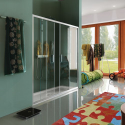 Samo Porte douche coulissante 4 panneaux 162-166cm CEE ART Kobleo