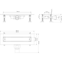 Wirquin Caniveau de douche Wirquin VENISIO SLIM+ L300mm D40mm Kobleo