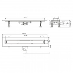 Wirquin Caniveau de douche Wirquin VENISIO SLIM+ Black L500mm D40mm Kobleo