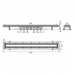 Wirquin Caniveau de douche Wirquin VENISIO Expert L900mm Kobleo
