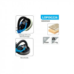 Leman Ponceuse mur et plafond téléscopique LOPOG226 D225mm 750W Leman Kobleo Leman Ponceuse mur et plafond téléscopique LOPOG226 D225mm 750W Leman Kobleo