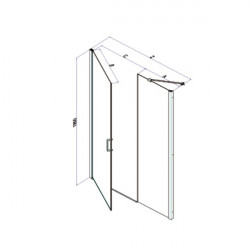 Samo Porte douche pivotante paroi fixe ligne 137-141cm Droite POLARIS Kobleo