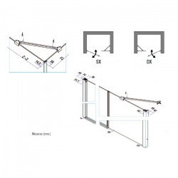 Samo Porte douche pivotante paroi fixe ligne 137-141cm Droite POLARIS Kobleo