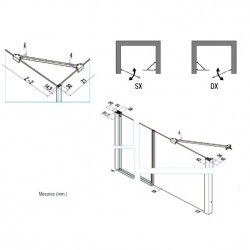 Samo Porte douche pivotante paroi fixe ligne 137-141cm Gauche POLARIS Kobleo