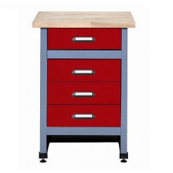 Kupper Desserte rouge 4 tiroirs Kupper Kobleo