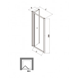 Samo Porte douche pliante 96 102 cm profilés chromé brillantVerre transpare Kobleo