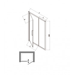 Samo Porte douche pivotante paroi fixe ligne 126-132cm EUROPA Kobleo