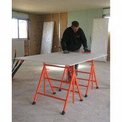 Mondelin Tréteau professionnel Mondelin réglable 80 à 130cm poutre bois Kobleo