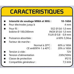 Stanley Poste à souder Stanley Vip Multi 160 Mma Mig 160A Kobleo Stanley Poste à souder Stanley Vip Multi 160 Mma Mig 160A Kobleo