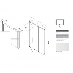 Samo Porte douche pivotante paroi fixe 166-171cm Gauche Europa SP Kobleo