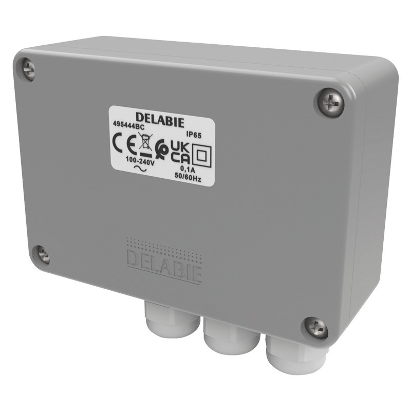 Delabie Boîtier électronique standard 230/12V avec rinçage périodique 495444BC Kobleo