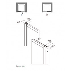 Samo Porte douche coulissante 2 panneaux 123-128cm Gauche EUROPA SP Kobleo