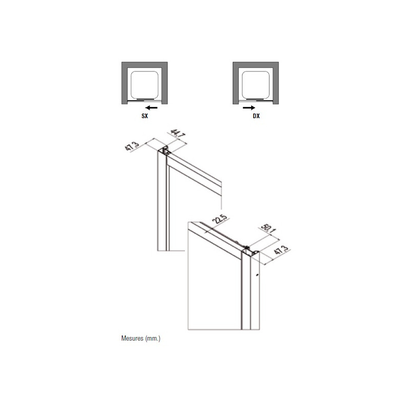 Samo Porte douche coulissante 2 panneaux 152-157cm Droite EUROPA SP Kobleo Samo Porte douche coulissante 2 panneaux 152-157cm Droite EUROPA SP Kobleo