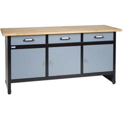 Kupper Etabli Kupper 3 portes et 3 tiroirs gris 170cm de longueur Kobleo