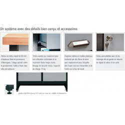 Kupper Etabli Kupper 3 portes et 3 tiroirs gris 170cm de longueur Kobleo