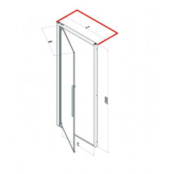 Samo Porte douche pivotante 87 91cm Profilés noir matVersion Gauche ACRUX Kobleo