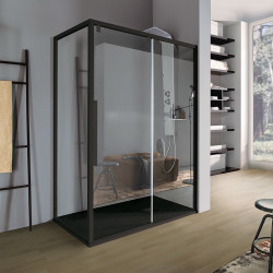 Samo Porte douche coulissante 2 panneaux 117-121cm Ht200cm Gauche Acrux Kobleo