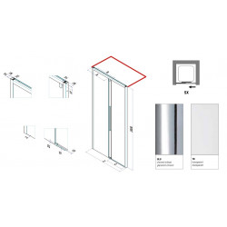 Samo Porte douche coulissante 2 panneaux 117-121cm Ht200cm Gauche Acrux Kobleo