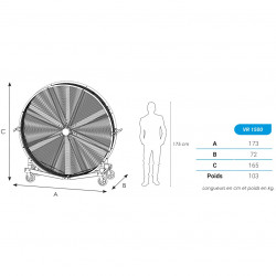 Splus Ventilateur industriel S.PLUS VR 1500 grand débit 39000m3/h 750W Kobleo