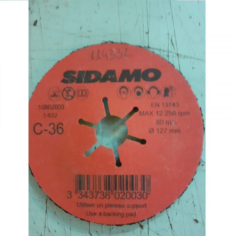 Sidamo Disque Sidamo semi-flexible SIDAFLEX D.125x22,23 C Grain 36 carbure Kobleo