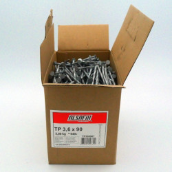 Alsafix 5 kg de pointes Alsafix TP CT HDG 3,6x90 tête plate carré torsadée Kobleo