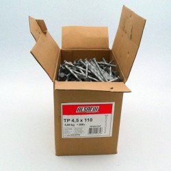 Alsafix 5 kg de pointes Alsafix TP CT HDG 4,5x110 tête plate carré torsadée Kobleo