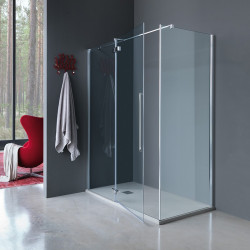 Samo Porte douche pivotante 86 88cm Profilés chromé brillantVersion Gauche  Kobleo