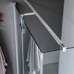 Samo Porte douche pivotante 86 88cm Profilés chromé brillantVersion Gauche  Kobleo