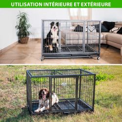 Paitsy Cage pour chien MouvedyXL, 123x79x84cm, roues verrouillables, Paitsy Kobleo
