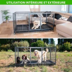 Paitsy Cage pour chien Mouvedy2XL, 180x93x89cm, roues verrouillables, Paitsy Kobleo