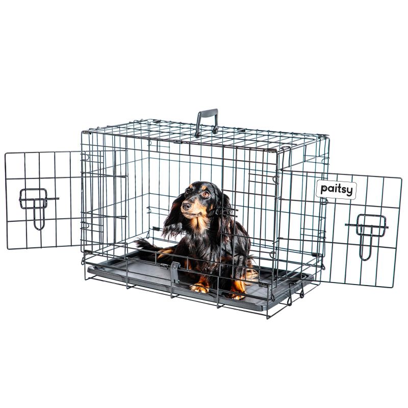 Paitsy Cage pour chien FortressooXS, 56x33x41cm, pliable, 2 portes, Paitsy Kobleo