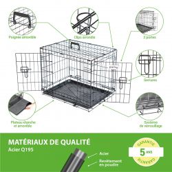 Paitsy Cage pour chien FortressooS, 60x43x49cm, pliable, 2 portes, Paitsy Kobleo