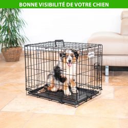 Paitsy Cage pour chien FortressooS, 60x43x49cm, pliable, 2 portes, Paitsy Kobleo