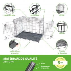Paitsy Cage pour chien FortressooXL, 107x71x77cm, pliable, 2 portes, Paitsy Kobleo