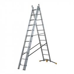 Hailo Echelle transformable Hailo HobbyLot 3x11 échelons 7,60m en aluminium Kobleo Hailo Echelle transformable Hailo HobbyLot 3x11 échelons 7,60m en aluminium Kobleo