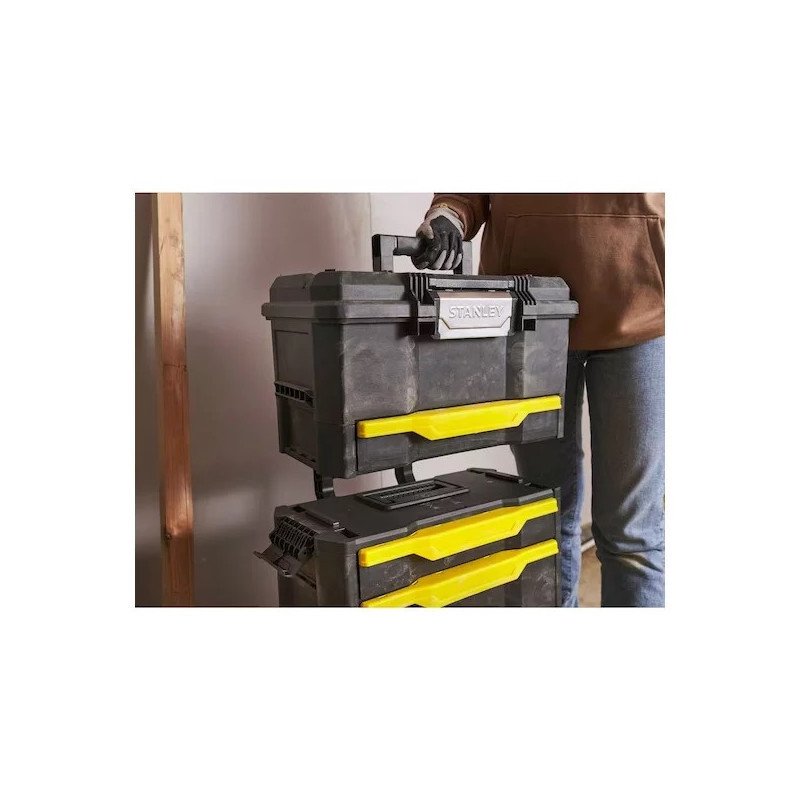 Stanley Servante Stanley Modulo 3 en 1 avec boîte Touchlatch à tiroir 55,6L Kobleo Stanley Servante Stanley Modulo 3 en 1 avec boîte Touchlatch à tiroir 55,6L Kobleo