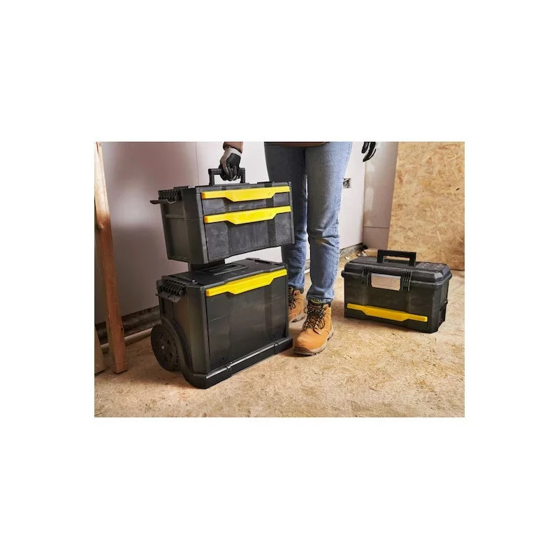 Stanley Servante Stanley Modulo 3 en 1 avec boîte Touchlatch à tiroir 55,6L Kobleo Stanley Servante Stanley Modulo 3 en 1 avec boîte Touchlatch à tiroir 55,6L Kobleo