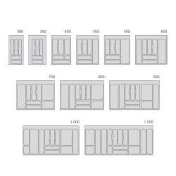 Emuca Range-couvert 8329321 Optima Universal 400 en plastique gris Kobleo