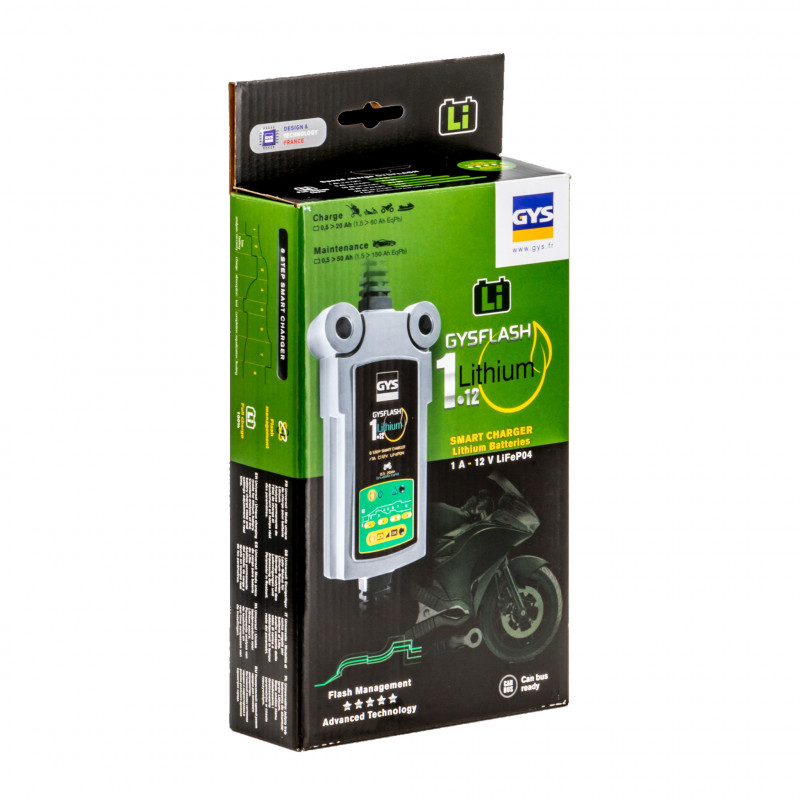 Gys Chargeur de batterie moto Gys GYSFLASH LITHIUM 1.12 pour batteries 12V Kobleo Gys Chargeur de batterie moto Gys GYSFLASH LITHIUM 1.12 pour batteries 12V Kobleo