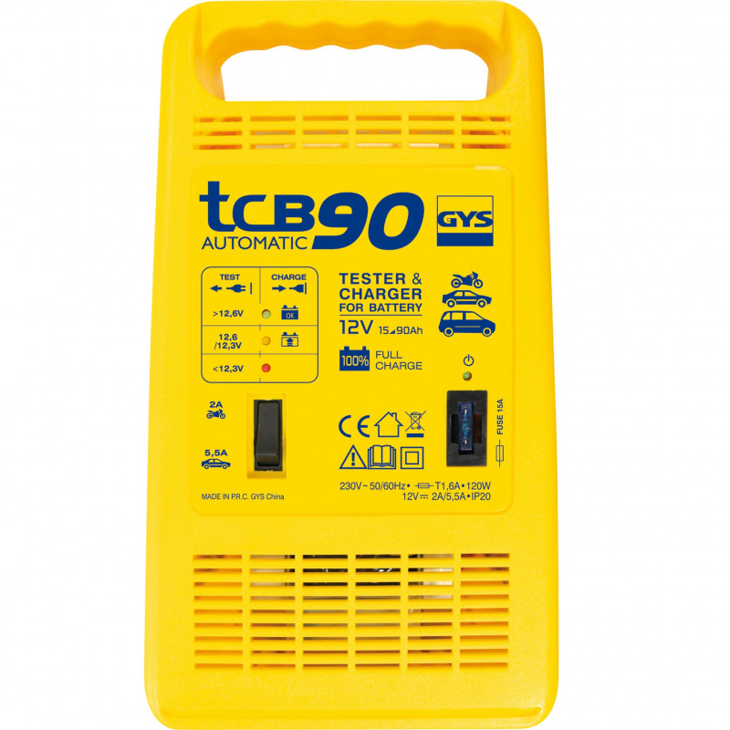 Gys Chargeur de batteries Gys TCB 90 AUTOMATIC 12V avec testeur de batterie Kobleo Gys Chargeur de batteries Gys TCB 90 AUTOMATIC 12V avec testeur de batterie Kobleo