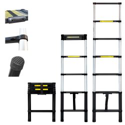 Hoström Echelle telescopique 2m TELESCOO7, Garantie 5 ans, Hostrom Kobleo